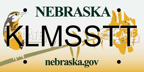 KLMSSTT Nebraska License Plate