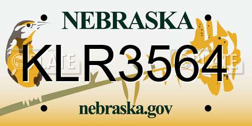 KLR3564 Nebraska License Plate