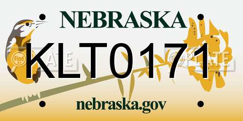 KLT0171 Nebraska License Plate