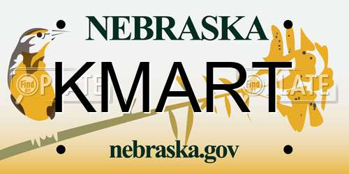 KMART Nebraska License Plate