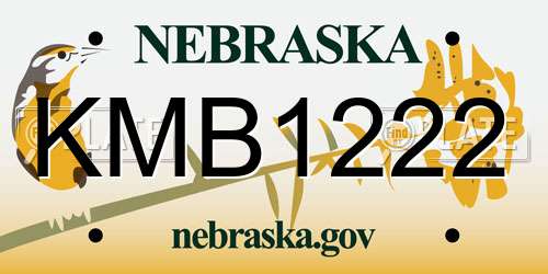 KMB1222 Nebraska License Plate