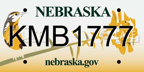 KMB1777 Nebraska License Plate