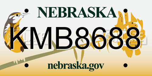 KMB8688 Nebraska License Plate