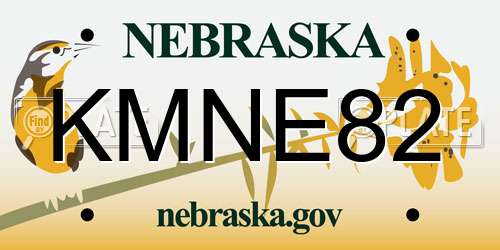 KMNE82 Nebraska License Plate