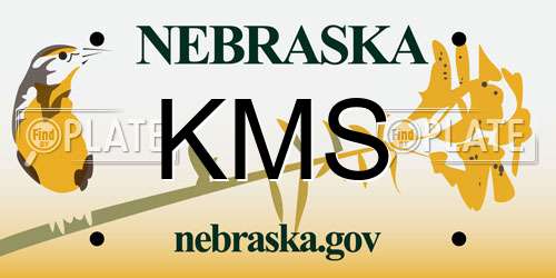 KMS Nebraska License Plate