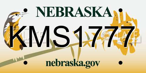 KMS1777 Nebraska License Plate