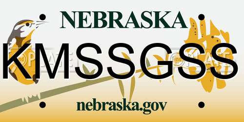KMSSGSS Nebraska License Plate
