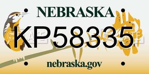 KP58335 Nebraska License Plate