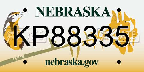 KP88335 Nebraska License Plate