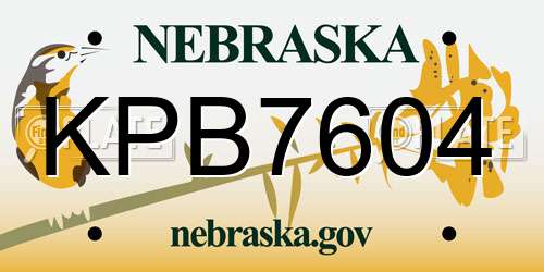 KPB7604 Nebraska License Plate