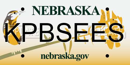 KPBSEES Nebraska License Plate