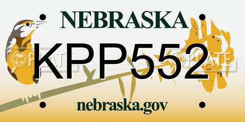 KPP552 Nebraska License Plate