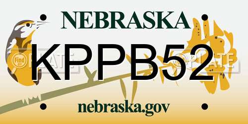 KPPB52 Nebraska License Plate