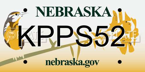 KPPS52 Nebraska License Plate