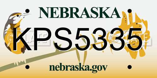 KPS5335 Nebraska License Plate