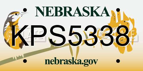 KPS5338 Nebraska License Plate