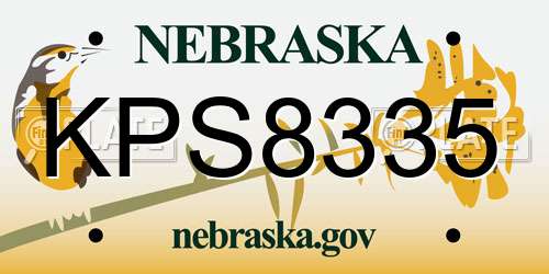 KPS8335 Nebraska License Plate