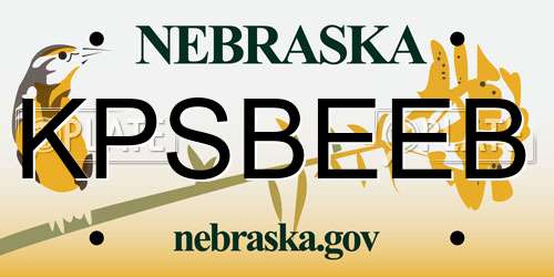 KPSBEEB Nebraska License Plate