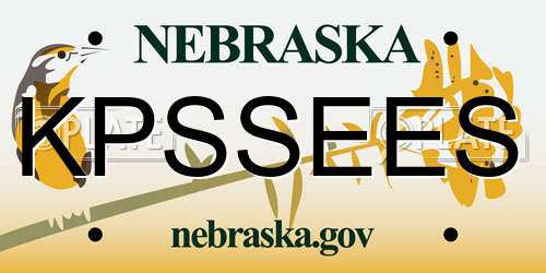 KPSSEES Nebraska License Plate