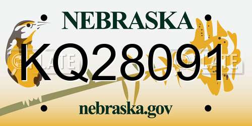 KQ28091 Nebraska License Plate