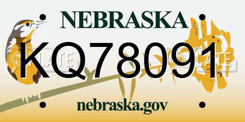 KQ78091 Nebraska License Plate