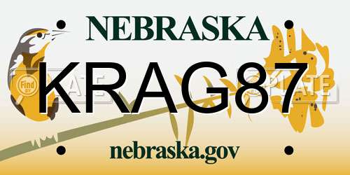KRAG87 Nebraska License Plate