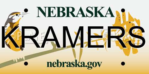 KRAMERS Nebraska License Plate
