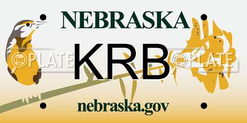 KRB Nebraska License Plate