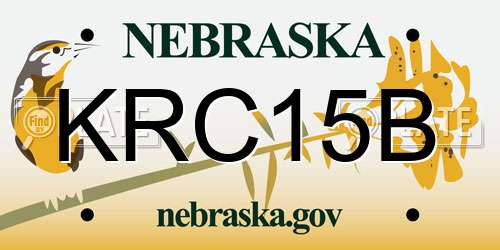 KRC15B Nebraska License Plate