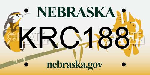 KRC188 Nebraska License Plate
