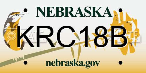 KRC18B Nebraska License Plate