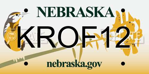 KROF12 Nebraska License Plate