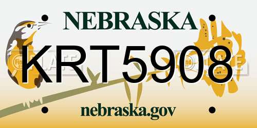 KRT5908 Nebraska License Plate