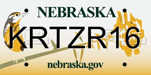 KRTZR16 Nebraska License Plate