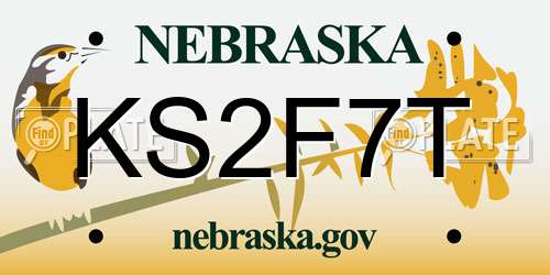 KS2F7T Nebraska License Plate