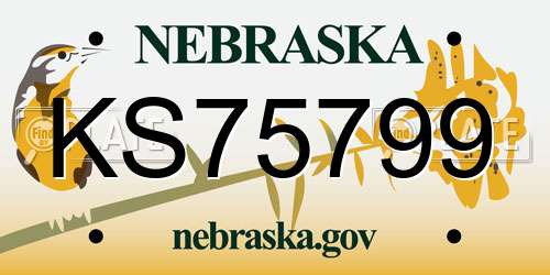 KS75799 Nebraska License Plate