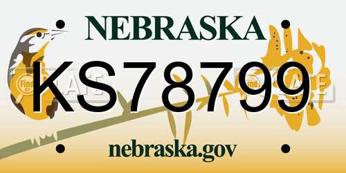 KS78799 Nebraska License Plate