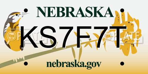 KS7F7T Nebraska License Plate