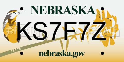 KS7F7Z Nebraska License Plate
