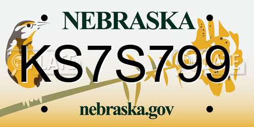 KS7S799 Nebraska License Plate