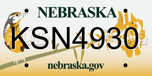 KSN4930 Nebraska License Plate