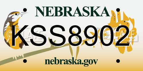 KSS8902 Nebraska License Plate