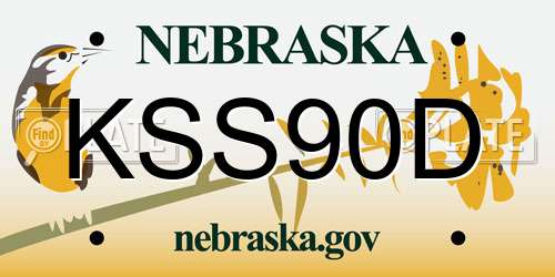 KSS90D Nebraska License Plate