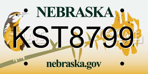 KST8799 Nebraska License Plate