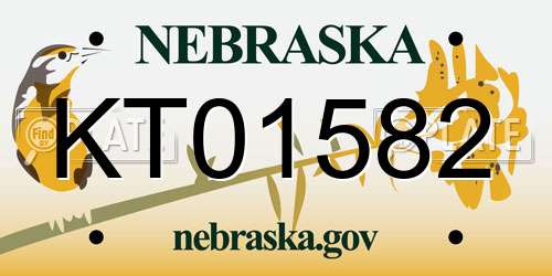 KT01582 Nebraska License Plate