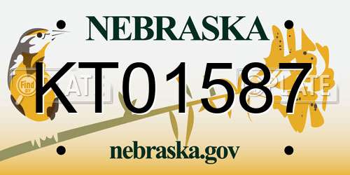 KT01587 Nebraska License Plate
