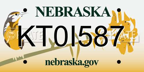 KT0I587 Nebraska License Plate