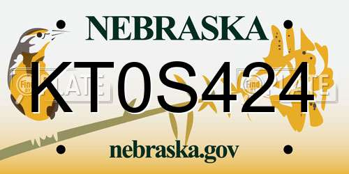 KT0S424 Nebraska License Plate