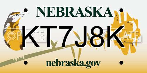 KT7J8K Nebraska License Plate