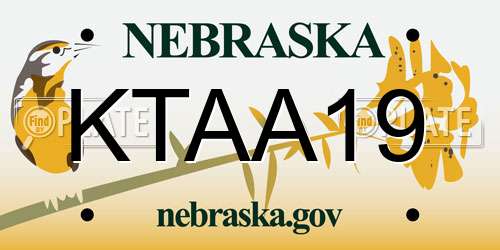 KTAA19 Nebraska License Plate